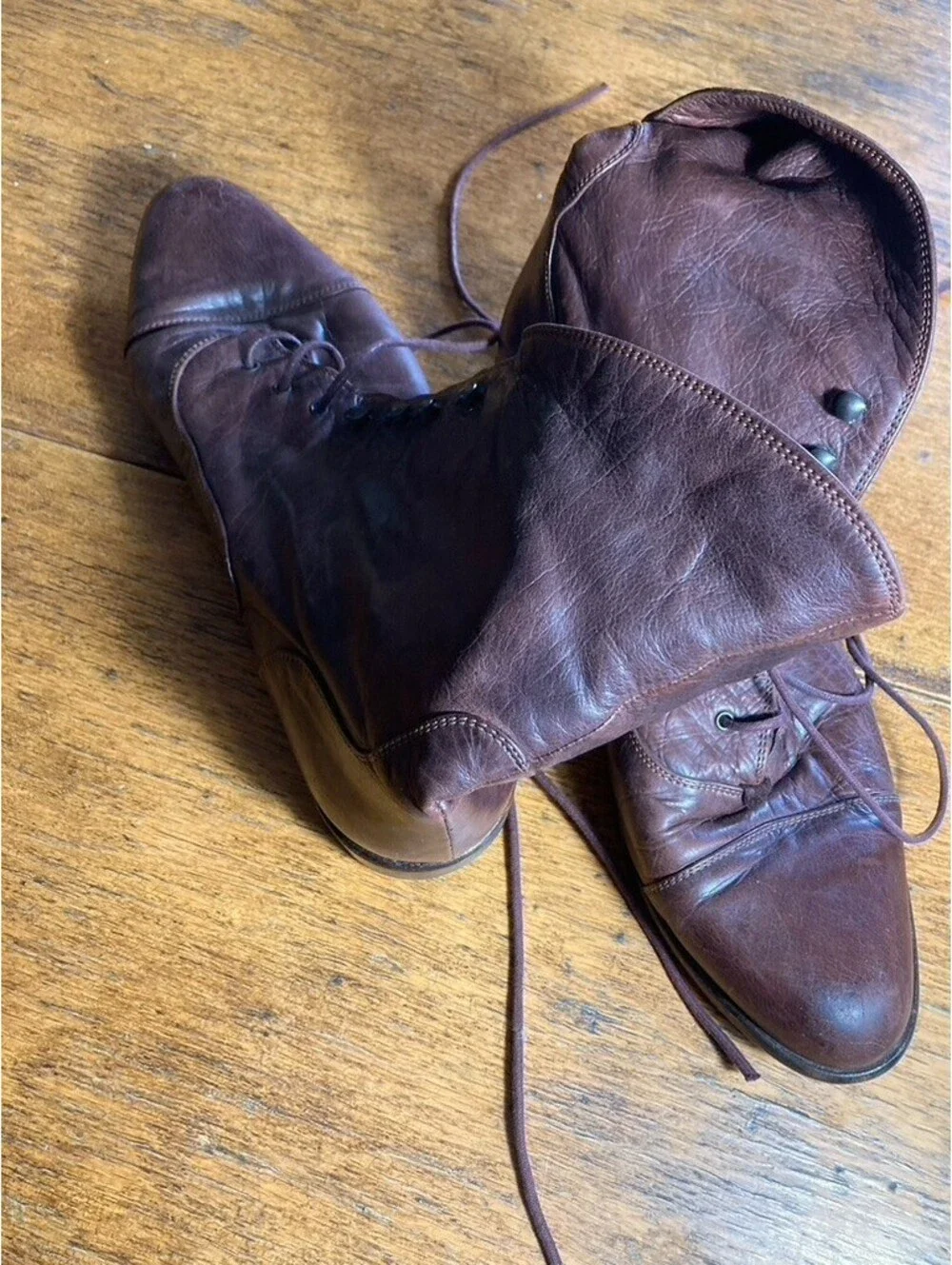 80's Style Charles David  Lace-Up Granny Boots Size 10 B